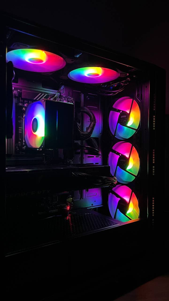 Black gaming PC with RGB fans, built by ForgePC in Dublin